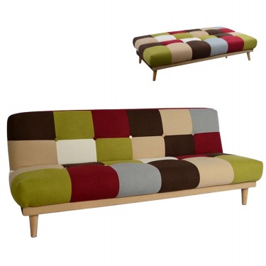 ΚΑΝΑΠΕΣ ΚΡΕΒΑΤΙ 3Θ HM3003 LEONARDO MIXED COLOR 180x80x75Υεκ. 3θέσιος