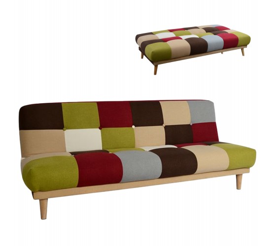 ΚΑΝΑΠΕΣ ΚΡΕΒΑΤΙ 3Θ HM3003 LEONARDO MIXED COLOR 180x80x75Υεκ. 3θέσιος