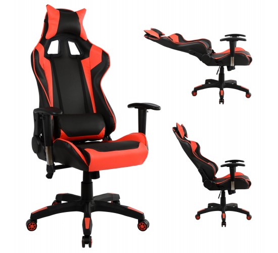 ΠΟΛΥΘΡΟΝΑ GAMING ZAYN HM1056.01 ΜΑΥΡΟ-ΚΟΚΚΙΝΟ PU 67x70x134 εκ.