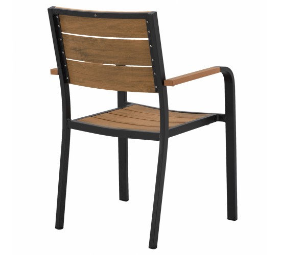 ΠΟΛΥΘΡΟΝΑ ΑΛΟΥΜΙΝΙΟΥ SAGA ΑΝΘΡΑΚΙ ΜΕ POLYWOOD HM5127.02 55x56x85Υεκ.