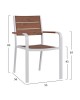 ΠΟΛΥΘΡΟΝΑ ΑΛΟΥΜΙΝΙΟΥ SAGA ΛΕΥΚΗ ΜΕ POLYWOOD HM5127.01 55x56x85Υ εκ.