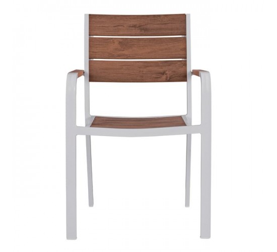 ΠΟΛΥΘΡΟΝΑ ΑΛΟΥΜΙΝΙΟΥ SAGA ΛΕΥΚΗ ΜΕ POLYWOOD HM5127.01 55x56x85Υ εκ.