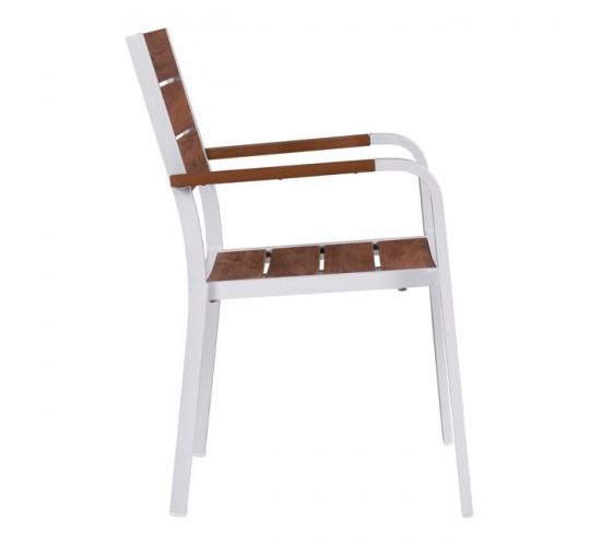 ΠΟΛΥΘΡΟΝΑ ΑΛΟΥΜΙΝΙΟΥ SAGA ΛΕΥΚΗ ΜΕ POLYWOOD HM5127.01 55x56x85Υ εκ.