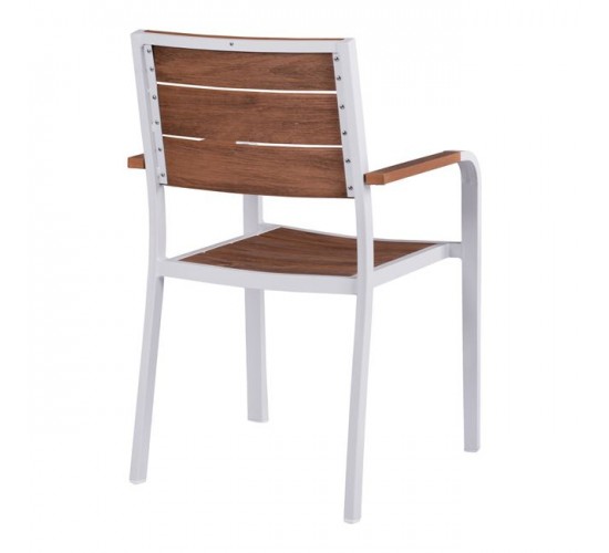ΠΟΛΥΘΡΟΝΑ ΑΛΟΥΜΙΝΙΟΥ SAGA ΛΕΥΚΗ ΜΕ POLYWOOD HM5127.01 55x56x85Υ εκ.