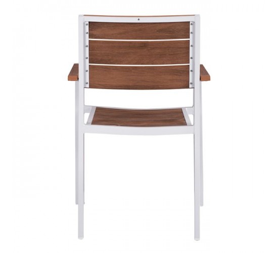 ΠΟΛΥΘΡΟΝΑ ΑΛΟΥΜΙΝΙΟΥ SAGA ΛΕΥΚΗ ΜΕ POLYWOOD HM5127.01 55x56x85Υ εκ.