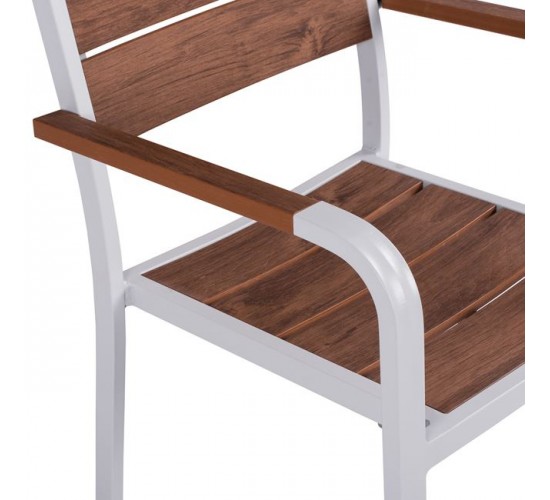ΠΟΛΥΘΡΟΝΑ ΑΛΟΥΜΙΝΙΟΥ SAGA ΛΕΥΚΗ ΜΕ POLYWOOD HM5127.01 55x56x85Υ εκ.