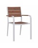 ΠΟΛΥΘΡΟΝΑ ΑΛΟΥΜΙΝΙΟΥ SAGA ΛΕΥΚΗ ΜΕ POLYWOOD HM5127.01 55x56x85Υ εκ.