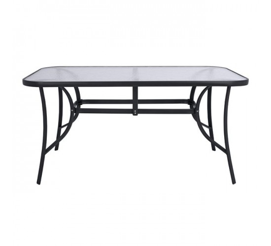 ΤΡΑΠΕΖΙ BRUNO 150X90Χ72Υεκ. ΓΚΡΙ ΜΕΤΑΛΛΙΚΟ ΜΕ ΓΥΑΛΙΝΗ ΕΠΙΦΑΝΕΙΑ HM5145.01