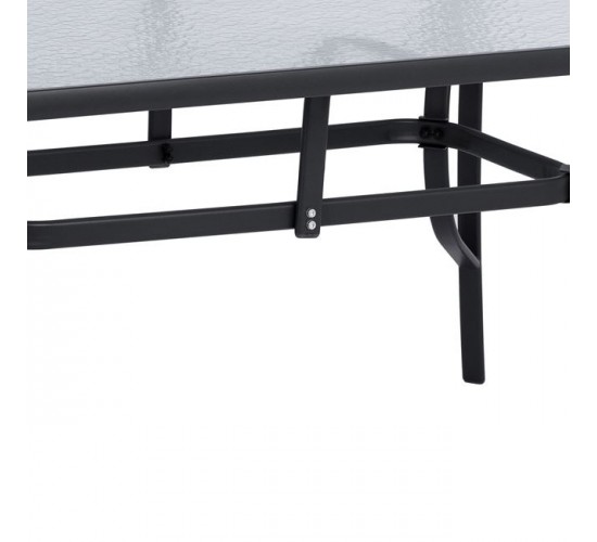 ΤΡΑΠΕΖΙ BRUNO 150X90Χ72Υεκ. ΓΚΡΙ ΜΕΤΑΛΛΙΚΟ ΜΕ ΓΥΑΛΙΝΗ ΕΠΙΦΑΝΕΙΑ HM5145.01