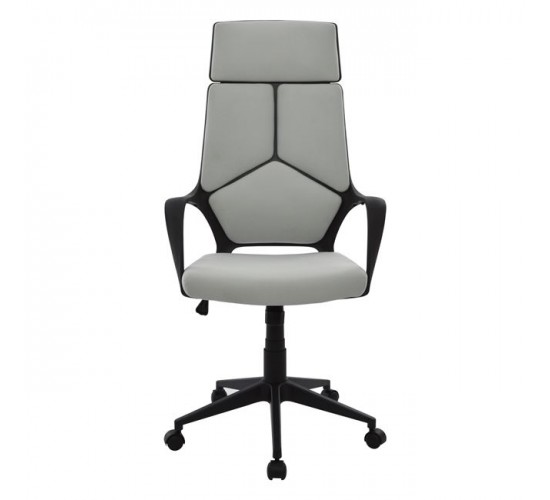 ΚΑΡΕΚΛΑ ΓΡΑΦΕΙΟΥ ANIVIA HM1073.21 ΓΚΡΙ & ΣΚΕΛΕΤΟ ΜΑΥΡΟ 64x61x127 cm