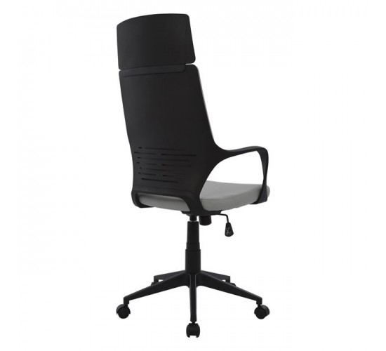 ΚΑΡΕΚΛΑ ΓΡΑΦΕΙΟΥ ANIVIA HM1073.21 ΓΚΡΙ & ΣΚΕΛΕΤΟ ΜΑΥΡΟ 64x61x127 cm