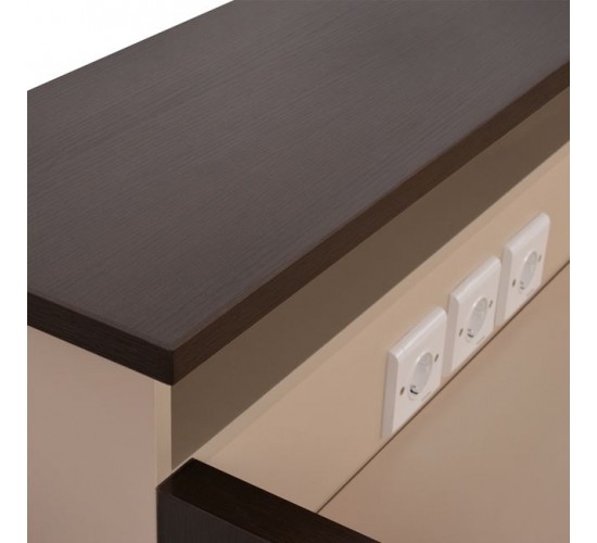 ΓΡΑΦΕΙΟ ΥΠΟΔΟΧΗΣ DALTON HM2068.01 ΜΕΛΑΜΙΝΗ ΣΕ WENGE-ΜΠΕΖ 240x80x106Υεκ.