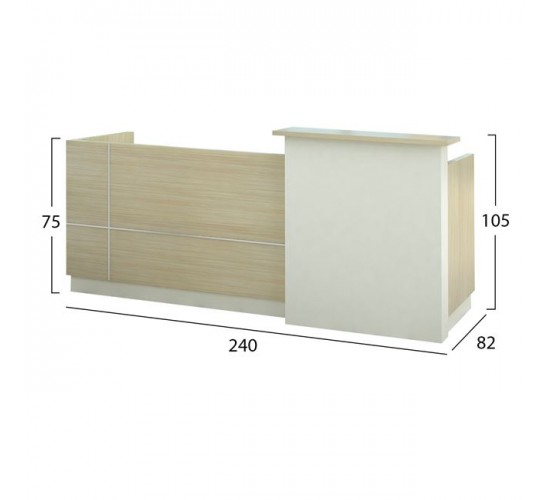 ΓΡΑΦΕΙΟ ΥΠΟΔΟΧΗΣ DALTON HM2068.02 ΜΕΛΑΜΙΝΗ ΣΕ SONAMA-ΜΠΕΖ 240x80x106Υεκ.
