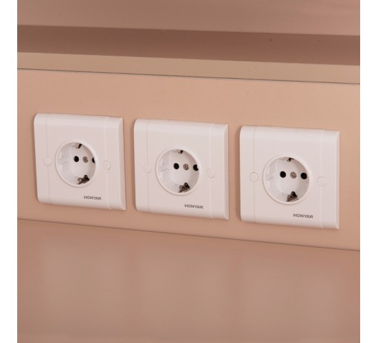 ΓΡΑΦΕΙΟ ΥΠΟΔΟΧΗΣ DALTON HM2068.02 ΜΕΛΑΜΙΝΗ ΣΕ SONAMA-ΜΠΕΖ 240x80x106Υεκ.