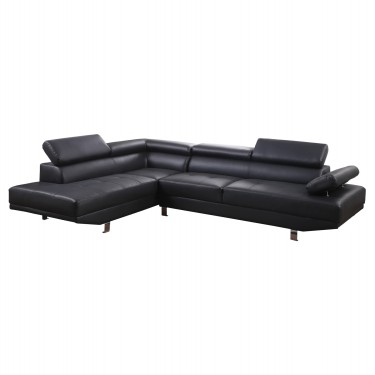 ΚΑΝΑΠΕΣ ΓΩΝΙΑ GORO ΑΡΙΣΤΕΡΗ HM3084.02L ΑΠΟ ΜΑΥΡΟ PU 270x200x87Υεκ