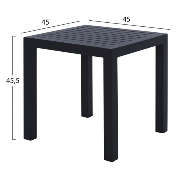 ΤΡΑΠΕΖΙ ΑΛΟΥΜΙΝΙΟΥ QIANA HM5402.02 ΓΚΡΙ 45x45x45,5Υ εκ.
