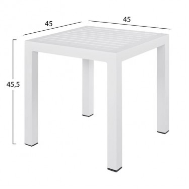ΤΡΑΠΕΖΙ ΑΛΟΥΜΙΝΙΟΥ QIANA HM5402.01 ΛΕΥΚΟ 45x45x45,5Υ εκ.