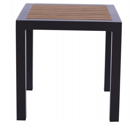 ΤΡΑΠΕΖΙ ΑΛΟΥΜΙΝΙΟΥ SABRA HM5403.02 ΓΚΡΙ ΜΕ POLYWOOD 45Χ45X45,5Yεκ.