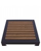 ΤΡΑΠΕΖΙ ΑΛΟΥΜΙΝΙΟΥ SABRA HM5403.02 ΓΚΡΙ ΜΕ POLYWOOD 45Χ45X45,5Yεκ.