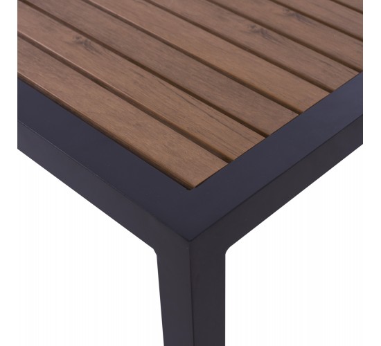 ΤΡΑΠΕΖΙ ΑΛΟΥΜΙΝΙΟΥ SABRA HM5403.02 ΓΚΡΙ ΜΕ POLYWOOD 45Χ45X45,5Yεκ.