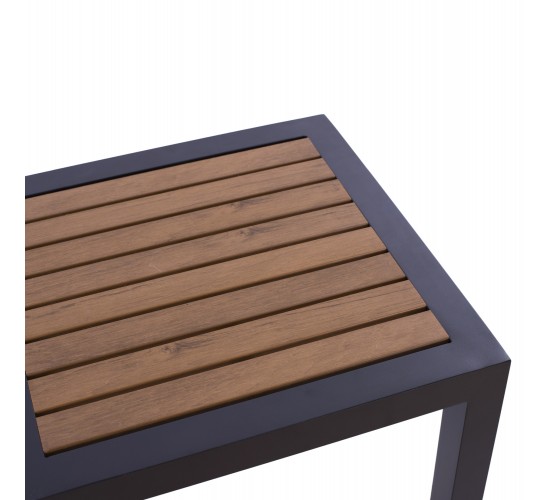 ΤΡΑΠΕΖΙ ΑΛΟΥΜΙΝΙΟΥ SABRA HM5403.02 ΓΚΡΙ ΜΕ POLYWOOD 45Χ45X45,5Yεκ.