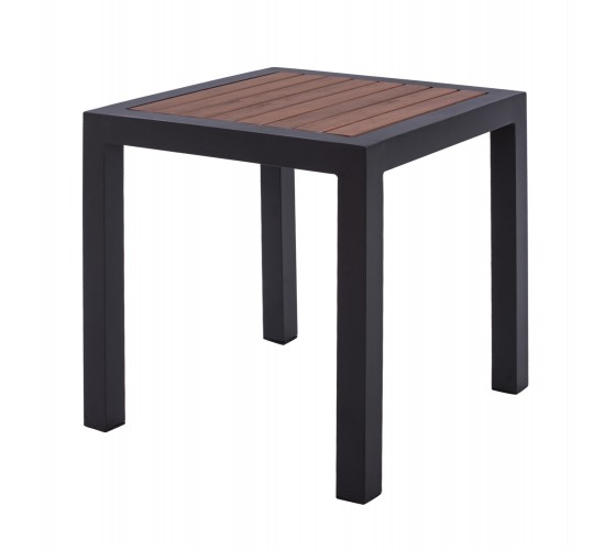 ΤΡΑΠΕΖΙ ΑΛΟΥΜΙΝΙΟΥ SABRA HM5403.02 ΓΚΡΙ ΜΕ POLYWOOD 45Χ45X45,5Yεκ.