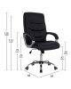 ΚΑΡΕΚΛΑ ΓΡΑΦΕΙΟΥ ZAMORA HM1087.01 ΣΕ ΜΑΥΡΟ ΧΡΩΜΑ 65x68x120 εκ.