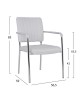 ΚΑΡΕΚΛΑ QUESTA ΜΕ ΜΠΡΑΤΣΑ HM1070.02 ΛΕΥΚΗ 56,5x59x85 cm