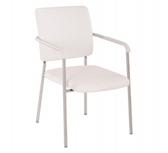 ΚΑΡΕΚΛΑ QUESTA ΜΕ ΜΠΡΑΤΣΑ HM1070.02 ΛΕΥΚΗ 56,5x59x85 cm