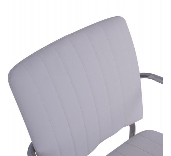 ΚΑΡΕΚΛΑ QUESTA ΜΕ ΜΠΡΑΤΣΑ HM1070.02 ΛΕΥΚΗ 56,5x59x85 cm