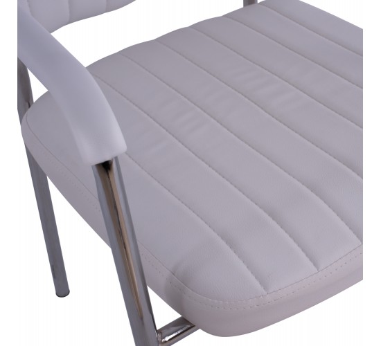 ΚΑΡΕΚΛΑ QUESTA ΜΕ ΜΠΡΑΤΣΑ HM1070.02 ΛΕΥΚΗ 56,5x59x85 cm