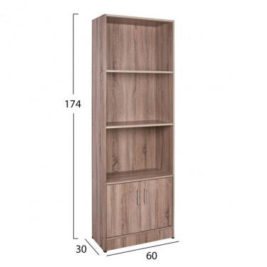 ΒΙΒΛΙΟΘΗΚΗ ΜΕΛΑΜΙΝΗΣ HAYDEN HM2269.02 ΣΕ ΧΡΩΜΑ SONAMA 60x30x174Υεκ.