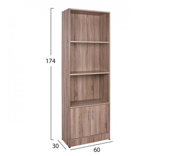 ΒΙΒΛΙΟΘΗΚΗ ΜΕΛΑΜΙΝΗΣ HAYDEN HM2269.02 ΣΕ ΧΡΩΜΑ SONAMA 60x30x174Υεκ.