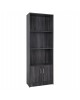 ΒΙΒΛΙΟΘΗΚΗ ΜΕΛΑΜΙΝΗΣ HAYDEN HM2269.01 ΣΕ ΑΝΘΡΑΚΙ ΧΡΩΜΑ 60x30x174 εκ.