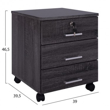 ΣΥΡΤΑΡΙΕΡΑ ΓΡΑΦΕΙΟΥ HAYDEN HM2282.01 ΣΕ ΑΝΘΡΑΚΙ ΧΡΩΜΑ 39.5x40x46.5Υεκ