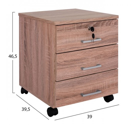 ΣΥΡΤΑΡΙΕΡΑ ΓΡΑΦΕΙΟΥ HAYDEN HM2282.02 ΣΕ SONAMA ΧΡΩΜΑ 39.5x40x46.5Υεκ