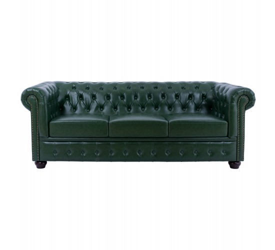 ΚΑΝΑΠΕΣ 3ΘΕΣΙΟΣ T.CHESTERFIELD HM3009.08 ΤΕΧΝΟΔΕΡΜΑ ΚΥΠΑΡΙΣΣΙ 208x90x73 εκ. 3θέσιος
