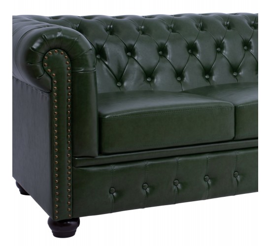 ΚΑΝΑΠΕΣ 3ΘΕΣΙΟΣ T.CHESTERFIELD HM3009.08 ΤΕΧΝΟΔΕΡΜΑ ΚΥΠΑΡΙΣΣΙ 208x90x73 εκ. 3θέσιος