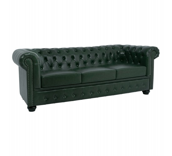 ΚΑΝΑΠΕΣ 3ΘΕΣΙΟΣ T.CHESTERFIELD HM3009.08 ΤΕΧΝΟΔΕΡΜΑ ΚΥΠΑΡΙΣΣΙ 208x90x73 εκ. 3θέσιος