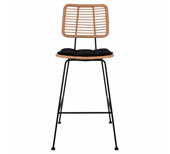 ΣΚΑΜΠΟ ΜΕΤΑΛΛΙΚΟ ΜΕ ΜΑΞΙΛΑΡΙ ALLEGRA HM5455 ΜΕ WICKER ΜΠΕΖ 46,5x55x117,5Υ εκ.
