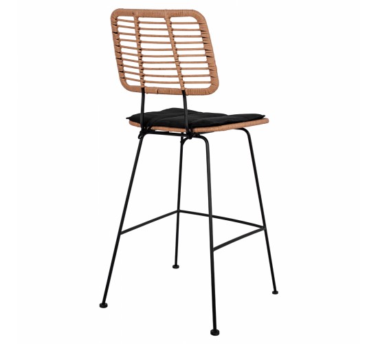 ΣΚΑΜΠΟ ΜΕΤΑΛΛΙΚΟ ΜΕ ΜΑΞΙΛΑΡΙ ALLEGRA HM5455 ΜΕ WICKER ΜΠΕΖ 46,5x55x117,5Υ εκ.