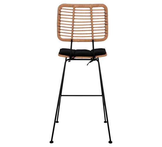 ΣΚΑΜΠΟ ΜΕΤΑΛΛΙΚΟ ΜΕ ΜΑΞΙΛΑΡΙ ALLEGRA HM5455 ΜΕ WICKER ΜΠΕΖ 46,5x55x117,5Υ εκ.
