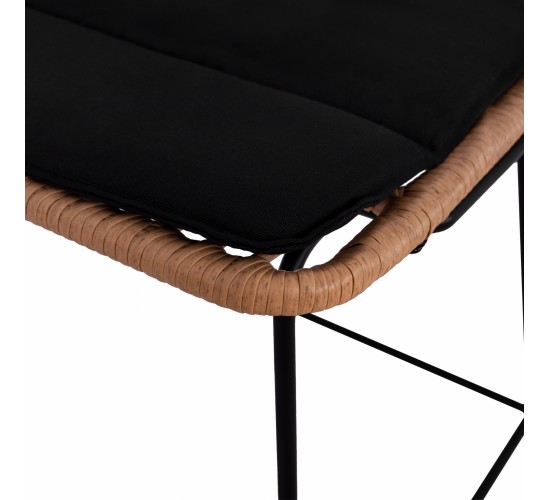 ΣΚΑΜΠΟ ΜΕΤΑΛΛΙΚΟ ΜΕ ΜΑΞΙΛΑΡΙ ALLEGRA HM5455 ΜΕ WICKER ΜΠΕΖ 46,5x55x117,5Υ εκ.
