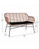 ΣΕΤ ΣΑΛΟΝΙ 4ΤΜΧ ALLEGRA HM5460 ΜΕΤΑΛΛΟ & WICKER ΣΕ ΜΠΕΖ ΧΡΩΜΑ 4 θέσεων