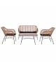 ΣΕΤ ΣΑΛΟΝΙ 4ΤΜΧ ALLEGRA HM5460 ΜΕΤΑΛΛΟ & WICKER ΣΕ ΜΠΕΖ ΧΡΩΜΑ 4 θέσεων