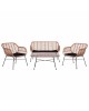 ΣΕΤ ΣΑΛΟΝΙ 4ΤΜΧ ALLEGRA HM5460 ΜΕΤΑΛΛΟ & WICKER ΣΕ ΜΠΕΖ ΧΡΩΜΑ 4 θέσεων