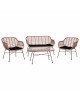ΣΕΤ ΣΑΛΟΝΙ 4ΤΜΧ ALLEGRA HM5460 ΜΕΤΑΛΛΟ & WICKER ΣΕ ΜΠΕΖ ΧΡΩΜΑ 4 θέσεων