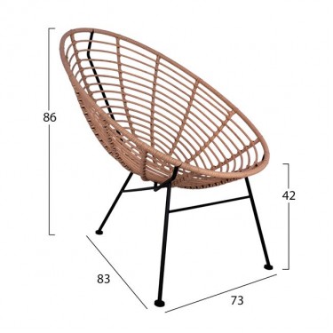 ΣΕΤ ΕΞΩΤΕΡΙΚΟΥ ΧΩΡΟΥ 3ΤΜΧ ALLEGRA HM10335 ΜΠΕΖ WICKER-ΜΕΤΑΛΛΟ 2 θέσεων