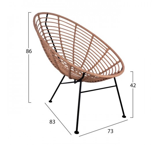 ΣΕΤ ΕΞΩΤΕΡΙΚΟΥ ΧΩΡΟΥ 3ΤΜΧ ALLEGRA HM10335 ΜΠΕΖ WICKER-ΜΕΤΑΛΛΟ 2 θέσεων
