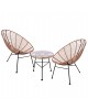 ΣΕΤ ΕΞΩΤΕΡΙΚΟΥ ΧΩΡΟΥ 3ΤΜΧ ALLEGRA HM10335 ΜΠΕΖ WICKER-ΜΕΤΑΛΛΟ 2 θέσεων